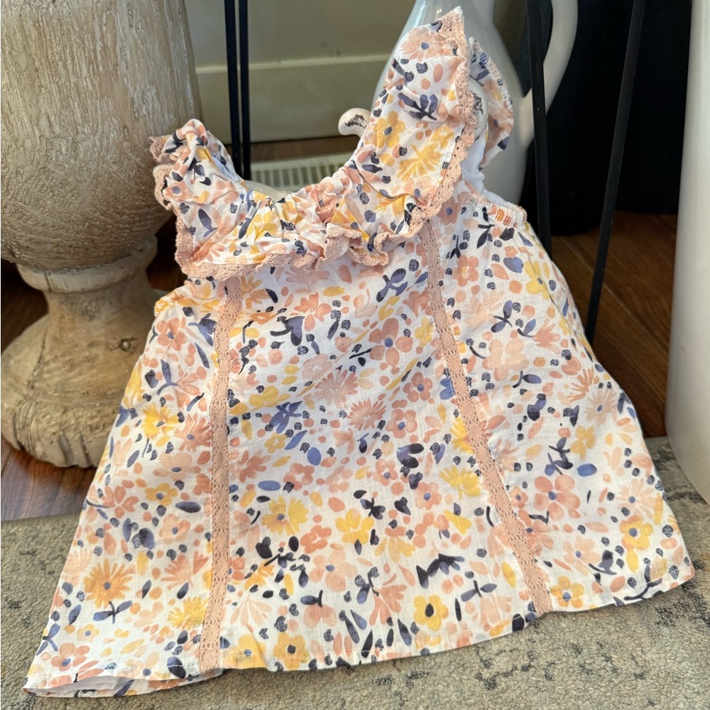 Joie Kids Floral Ruffle Blouse - Pink, Yellow, Blue